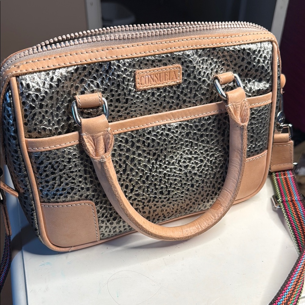 Consuela Silver and Tan Women's Bag
